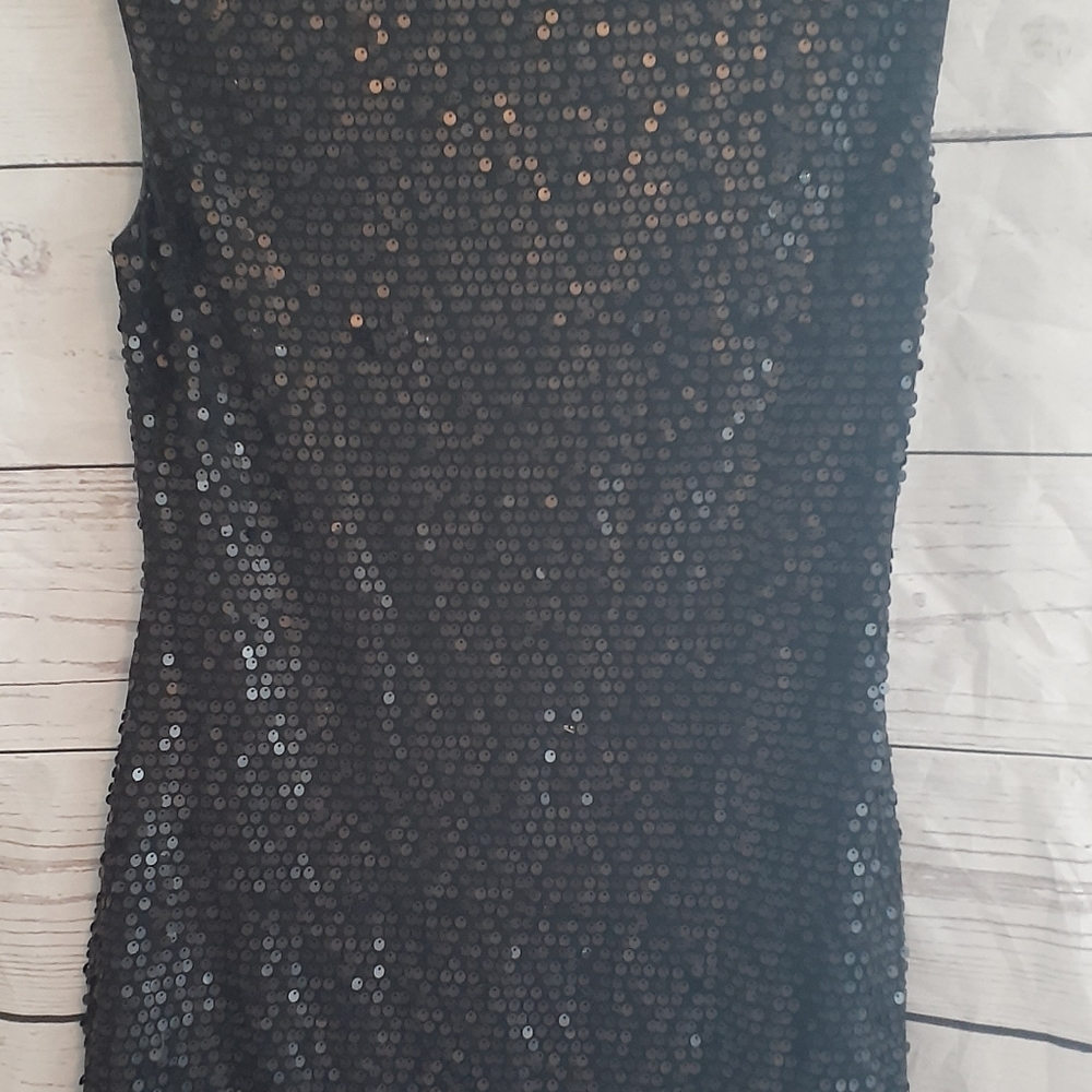 Little black sequined dress